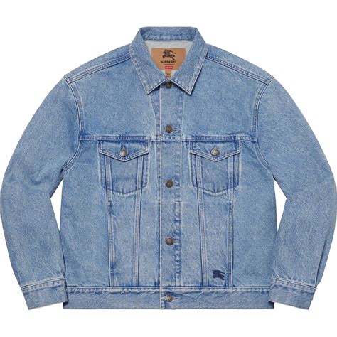 supreme burberry denim trucker|supreme burberry trucker jacket.